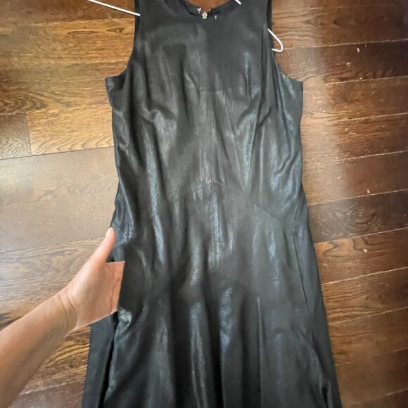 Stunning Theyskens' Theory Soft Black Leather Dress w/ pockets-Size 6 - Picture 7 of 14